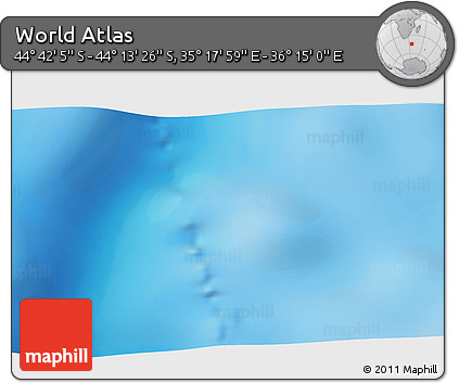 Physical 3D Map of the Area around 44° 27' 46" S, 35° 46' 29" E
