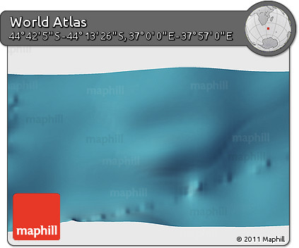 Satellite 3D Map of the Area around 44° 27' 46" S, 37° 28' 30" E