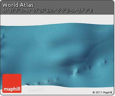 Satellite 3D Map of the Area around 44° 27' 46" S, 37° 28' 30" E