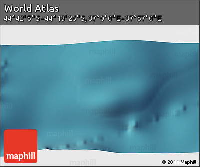 Satellite 3D Map of the Area around 44° 27' 46" S, 37° 28' 30" E