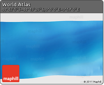 Physical 3D Map of the Area around 44° 27' 46" S, 3° 28' 30" E