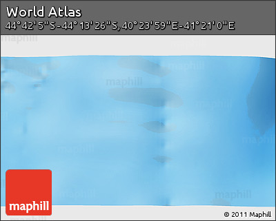 Physical 3D Map of the Area around 44° 27' 46" S, 40° 52' 30" E