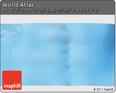 Physical 3D Map of the Area around 44° 27' 46" S, 40° 52' 30" E