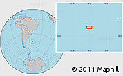 Gray Location Map of the area around 44° 27' 46" S, 48° 22' 30" W