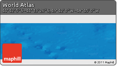 Physical Panoramic Map of the Area around 44° 27' 46" S, 49° 13' 30" W