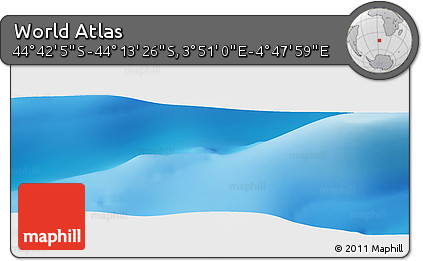 Physical Panoramic Map of the Area around 44° 27' 46" S, 4° 19' 30" E