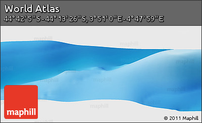 Physical Panoramic Map of the Area around 44° 27' 46" S, 4° 19' 30" E