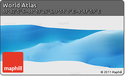 Physical Panoramic Map of the Area around 44° 27' 46" S, 4° 19' 30" E