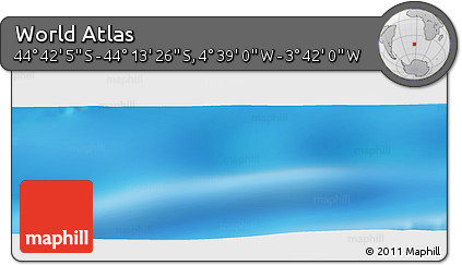 Physical Panoramic Map of the Area around 44° 27' 46" S, 4° 10' 30" W