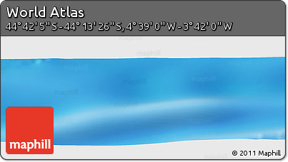Physical Panoramic Map of the Area around 44° 27' 46" S, 4° 10' 30" W