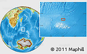 Physical Location Map of the area around 44° 27' 46" S, 51° 4' 30" E