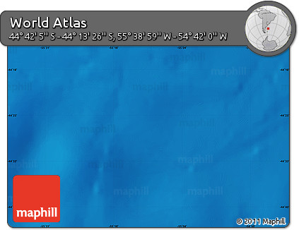 Physical Map of the Area around 44° 27' 46" S, 55° 10' 29" W