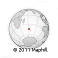Outline Map of the Area around 44° 27' 46" S, 62° 58' 30" E, rectangular outline