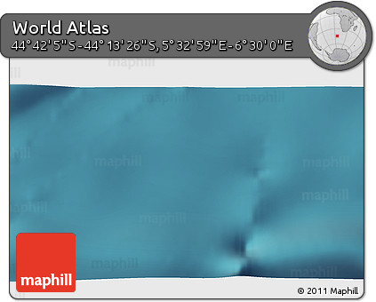 Satellite 3D Map of the Area around 44° 27' 46" S, 6° 1' 30" E