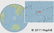 Savanna Style Location Map of the area around 44° 27' 46" S, 6° 1' 30" E, hill shading
