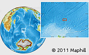Physical Location Map of the area around 44° 27' 46" S, 70° 37' 30" E