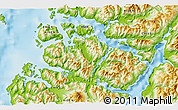 Physical 3D Map of the area around 44° 27' 46" S, 73° 1' 30" W