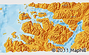 Political 3D Map of the area around 44° 27' 46" S, 73° 1' 30" W