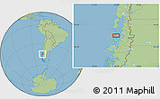 Savanna Style Location Map of the area around 44° 27' 46" S, 73° 52' 30" W