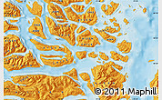 Political Map of the area around 44° 27' 46" S, 73° 52' 30" W