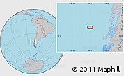 Gray Location Map of the area around 44° 27' 46" S, 78° 7' 30" W