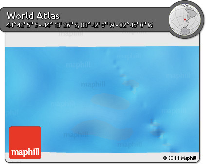 Shaded Relief 3D Map of the Area around 44° 27' 46" S, 83° 13' 29" W