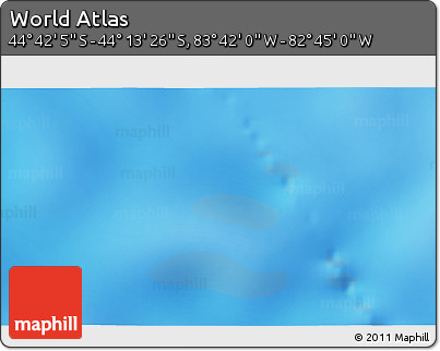 Shaded Relief 3D Map of the Area around 44° 27' 46" S, 83° 13' 29" W