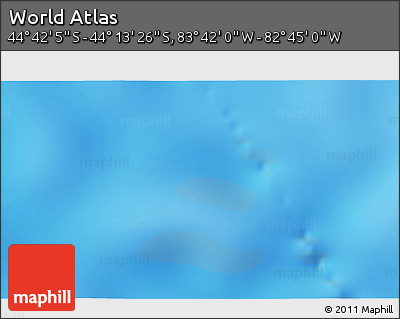 Shaded Relief 3D Map of the Area around 44° 27' 46" S, 83° 13' 29" W