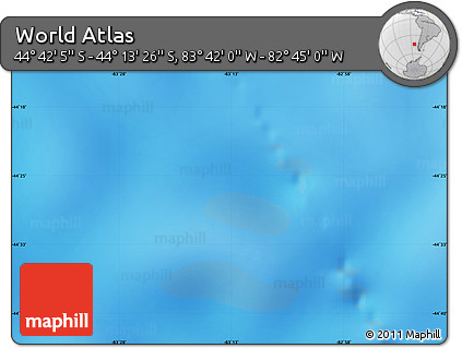 Physical Map of the Area around 44° 27' 46" S, 83° 13' 29" W