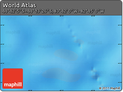 Physical Map of the Area around 44° 27' 46" S, 83° 13' 29" W