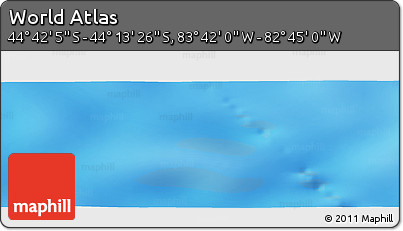 Physical Panoramic Map of the Area around 44° 27' 46" S, 83° 13' 29" W