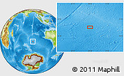 Physical Location Map of the area around 44° 27' 46" S, 88° 28' 29" E