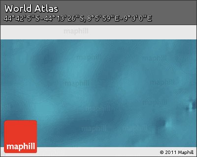 Satellite 3D Map of the Area around 44° 27' 46" S, 8° 34' 29" E