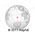 Outline Map of the Area around 44° 27' 46" S, 92° 43' 29" E, rectangular outline