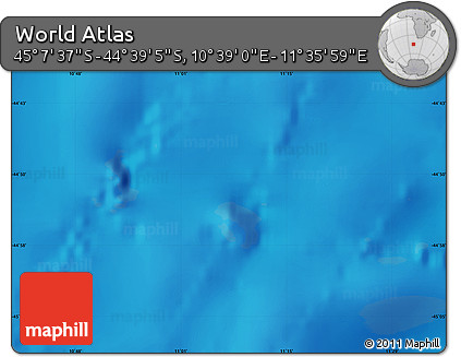 Physical Map of the Area around 44° 53' 21" S, 11° 7' 30" E