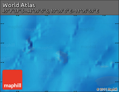 Physical Map of the Area around 44° 53' 21" S, 11° 7' 30" E