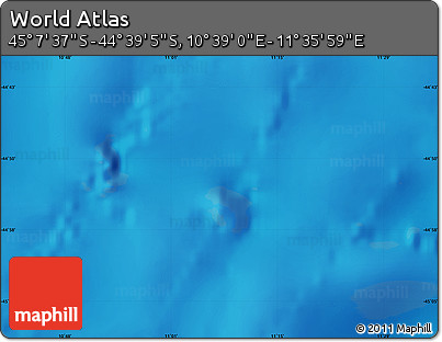 Physical Map of the Area around 44° 53' 21" S, 11° 7' 30" E