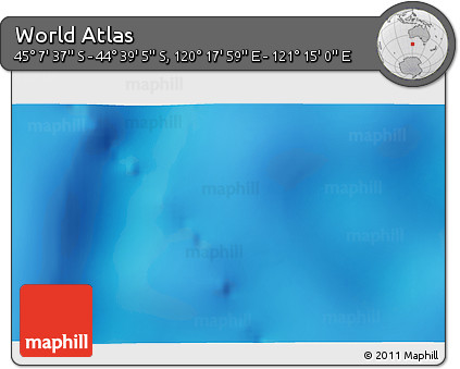 Physical 3D Map of the Area around 44° 53' 21" S, 120° 46' 30" E