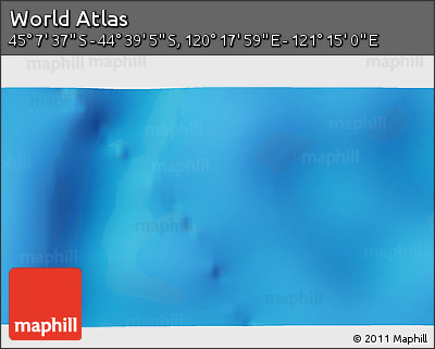 Physical 3D Map of the Area around 44° 53' 21" S, 120° 46' 30" E