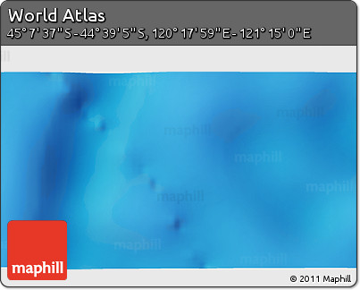 Physical 3D Map of the Area around 44° 53' 21" S, 120° 46' 30" E