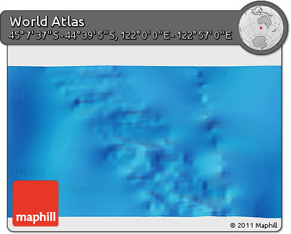 Physical 3D Map of the Area around 44° 53' 21" S, 122° 28' 29" E