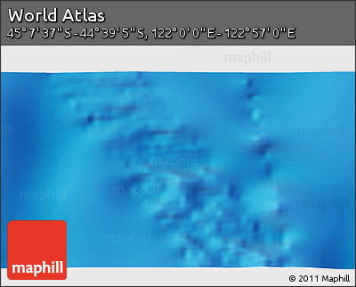 Physical 3D Map of the Area around 44° 53' 21" S, 122° 28' 29" E