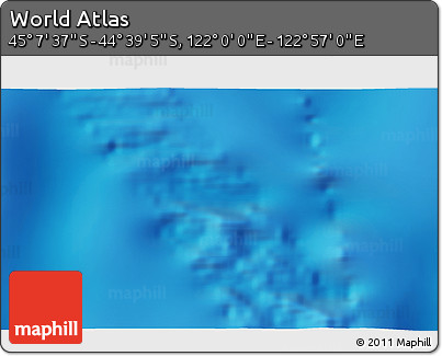 Physical 3D Map of the Area around 44° 53' 21" S, 122° 28' 29" E