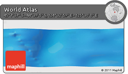 Physical Panoramic Map of the Area around 44° 53' 21" S, 125° 1' 30" E