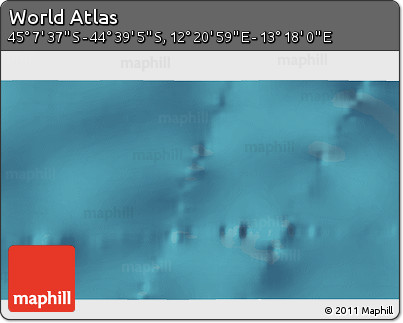 Satellite 3D Map of the Area around 44° 53' 21" S, 12° 49' 29" E