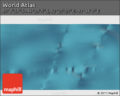 Satellite 3D Map of the Area around 44° 53' 21" S, 12° 49' 29" E