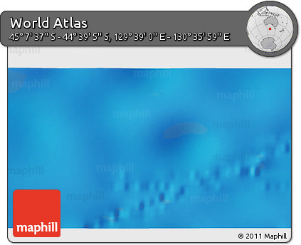 Physical 3D Map of the Area around 44° 53' 21" S, 130° 7' 30" E