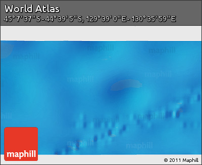 Physical 3D Map of the Area around 44° 53' 21" S, 130° 7' 30" E