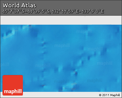 Physical 3D Map of the Area around 44° 53' 21" S, 132° 40' 30" E