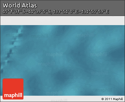 Satellite 3D Map of the Area around 44° 53' 21" S, 134° 22' 30" E